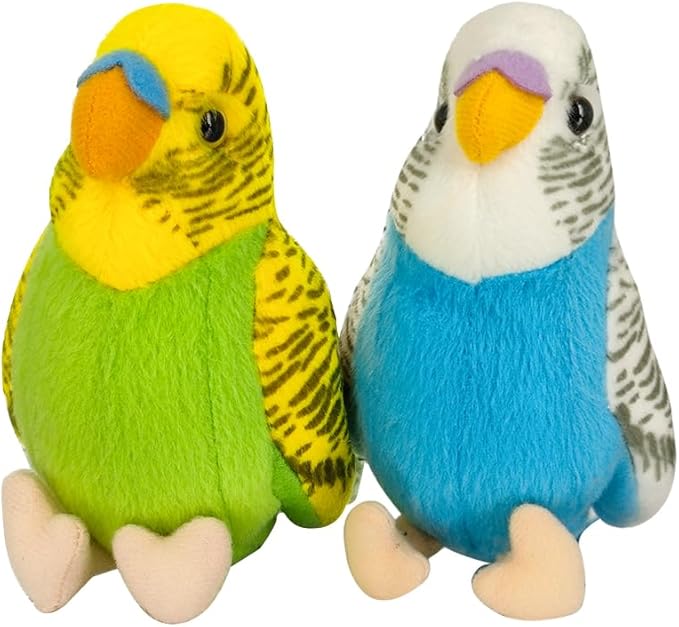 1 Pcs Stuffed Parakeet Toy, 5.5 inches, Budgerigar Plush Toy, Parakeet Soft Toy, Stuffed Bird for Kids, Blue