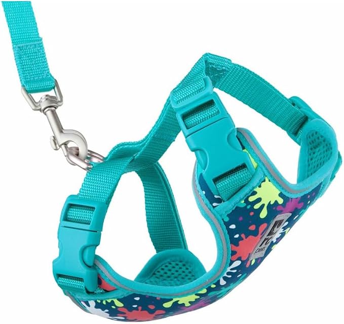 RC Pets Adventure Kitty Cat Harness | Adjustable Airmesh Vest with D-Ring and 6ft Leash for Walking and Travel |Splatter, Large