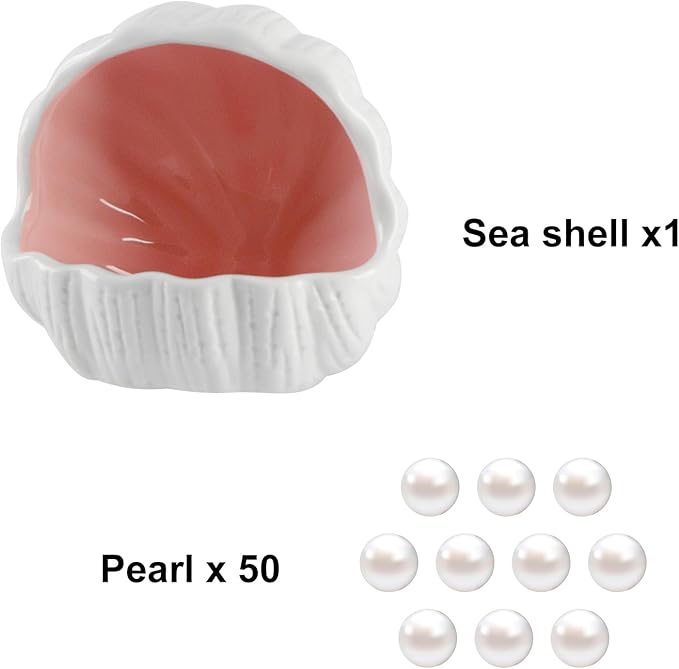 AnRui Cute Betta Fish Tank Decor Ceramic Conch Shell-Shaped House Thematic Hideout Cave for Fish Playing or Hiding Underwater World Aquarium Background Pearl Ornament, Pink