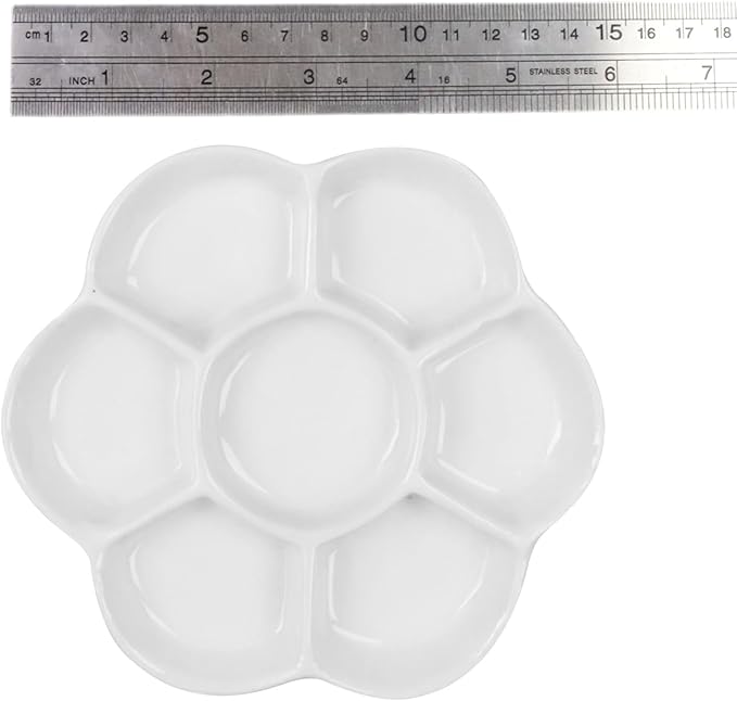 5.51" Hermit Crab Ceramic Food Dish,7 Compartments Ceramic Anti-Turning Food & Water Bowl for Hermit Crab Tarantula Snail