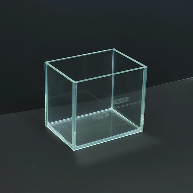 AWXZOM Small Nano Tall Rimless Tank, Glass Fish Tank, Betta Tank (0.7 Gallon, 5.9x4.3x5.1in/15x11x13cm)