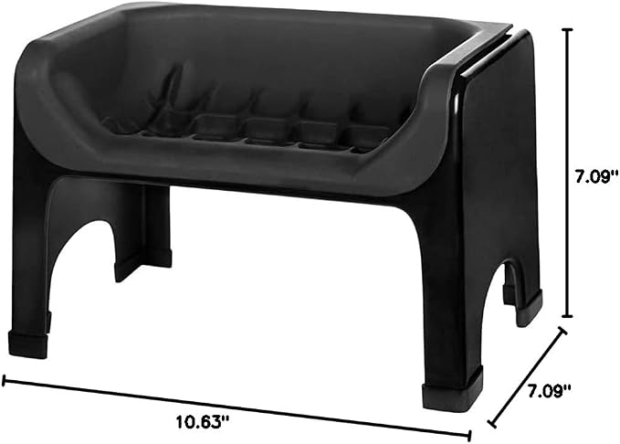 The Fluff Trough Elevated Slow Feeder Dog Bowl - Prevents Fast Eaters from Binging & Choking on Food, Minimizes Neck Strain, Suitable for Flat-Faced Pets, Vet Recommended, Dishwasher Safe, Black