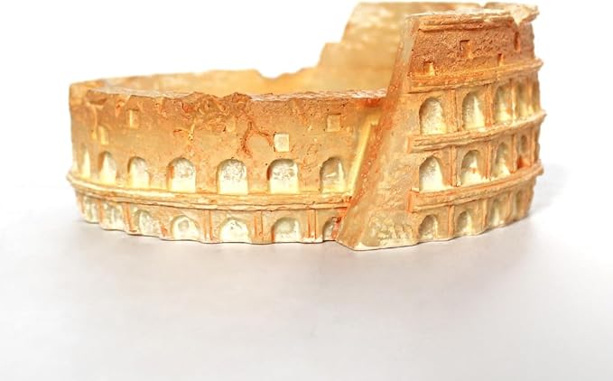 Reptile Feeding Dish Bowl,Reptile Rock Food/Water Dish for Reptiles,Amphibians,Bearded Dragon,Lizard,Frog,Gecko,Tortoise,Hermit Crab and Other Little Critters,Made from Premium Resin(Colosseum)
