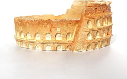 Reptile Feeding Dish Bowl,Reptile Rock Food/Water Dish for Reptiles,Amphibians,Bearded Dragon,Lizard,Frog,Gecko,Tortoise,Hermit Crab and Other Little Critters,Made from Premium Resin(Colosseum)
