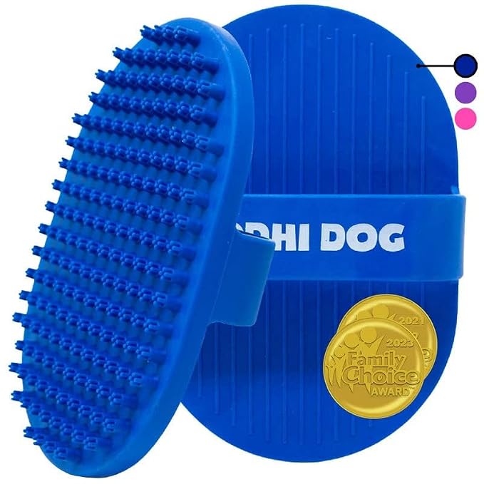 Bodhi Dog Shampoo Brush - Pet Grooming & Bath Supplies for Dogs and Cats - Bath Brush for Long & Short Hair - Premium Scrubber for Shower, Showerhead, Sprayer & Bathing (Two Pack, Blue)