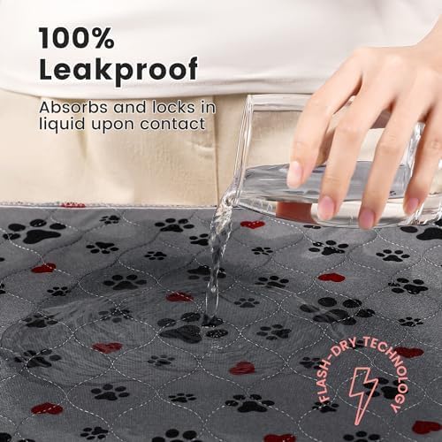 Washable Pee Pads for Dogs,2 Pack Extra Large 48"x48" Super Absorbent Reusable Puppy Pads,Non-Slip 100% Waterproof Dog Pee Pads,Pet Training Pads for Couch, Crate,Potty Training,Floor