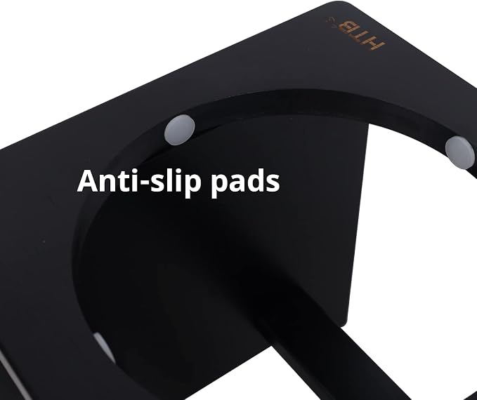 HTB Elevated Dog Bowl Stand with 2 Stainless Steel Bowls-10 H Large Black | Raised Dog Bowl Stand, 10"tall, 48 Oz Bowls, for Large Sized Dogs, Pet-safe, Solid Bamboo
