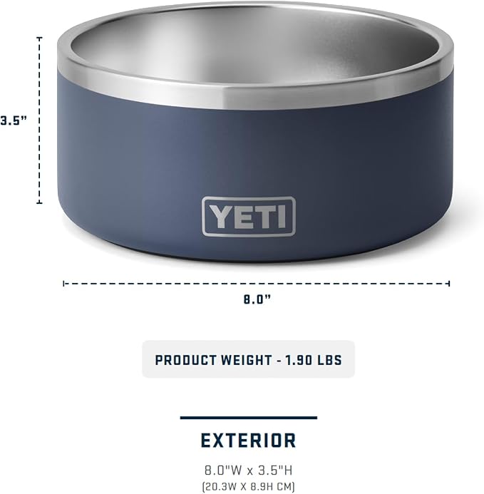YETI Boomer 8, Stainless Steel, Non-Slip Dog Bowl, Holds 64 Ounces