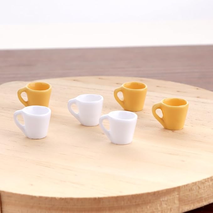 6 Pack Spider Micro Water Bowl Tarantula Resin Feeding Bowl for Tarantula Spider Millipede Tiny Bugs (Yellow and White)