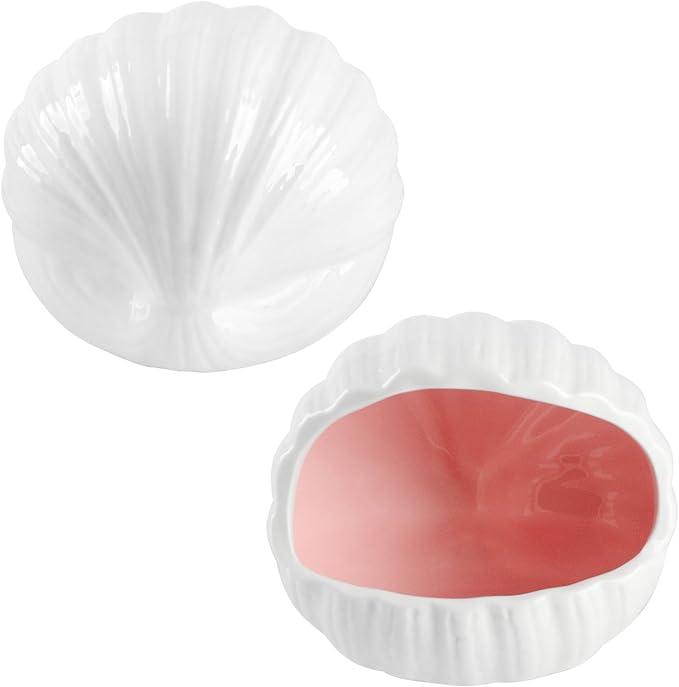 AnRui Cute Ceramic Aquarium Decorations Large Conch Shell-Shaped House Thematic Betta Fish Tank Accessory Decor Ornament Hideout Cave for Fish Playing or Hiding, Pink