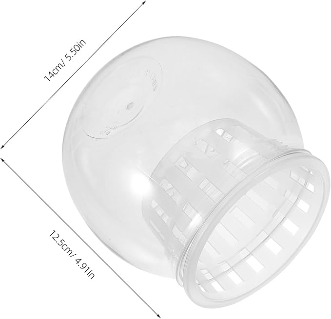 HANABASS Plastic Betta Fish Bowl with Hydroponic Basket Medium 110c Desktop Aquarium Terrarium for Small Fish and Water Plants for Home Decor