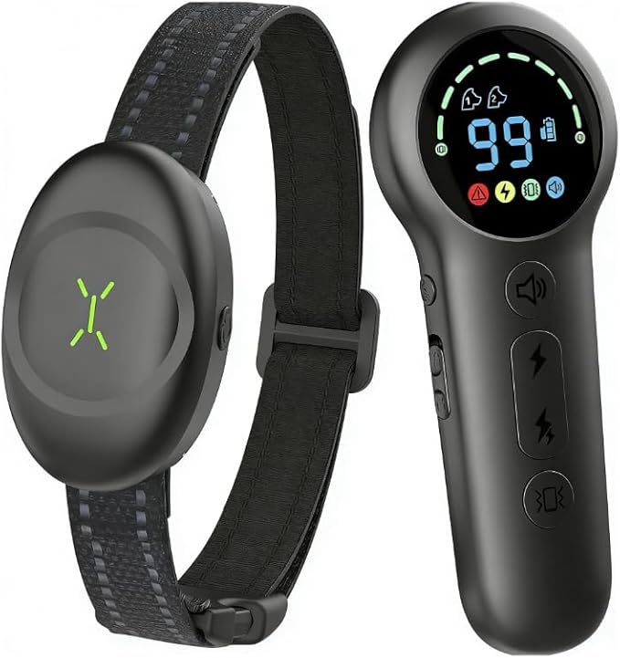 Dog Shock Collar with Soft Neoprene Padded - 4 Training Modes E Collar with 1600FT Remote Control for 5–120 lbs Large Medium Small Dogs, IPX7 Waterproof, Pet Collar Accessories, Black