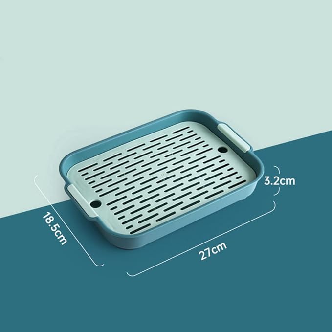 Gigicloud Rabbit Litter Box with Grate, 10.5 x 7.2 Inch Guinea Pig Litter Pan Anti-turnover Pet Toilet Potty Trainer Corner Guinea Pig Training Pan Cage with Toilet Tray For Rabbit Chinchilla Guinea