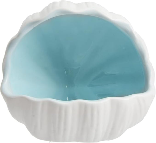 AnRui Cute Aquarium Decorations Ceramic Conch Shell-Shaped House Thematic Betta Fish Tank Accessory Decor Ornament Hideout Cave for Fish Playing or Hiding, Blue