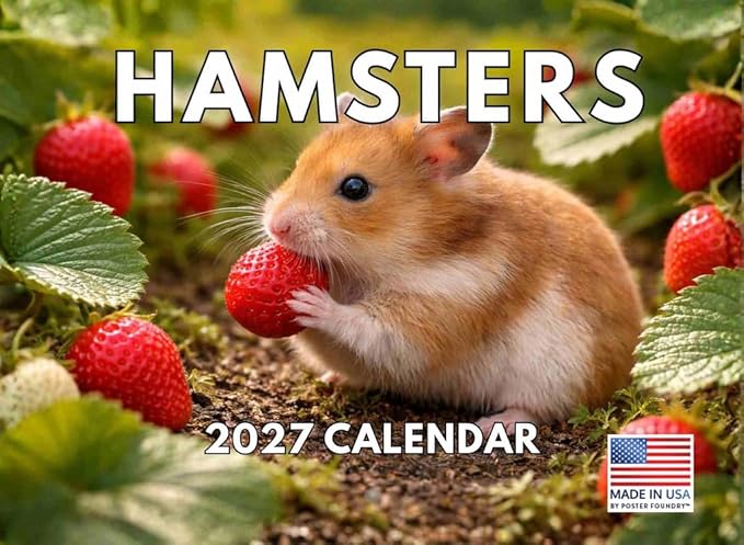 Hamster Calendar 2027 Monthly Wall Calender 12 Month