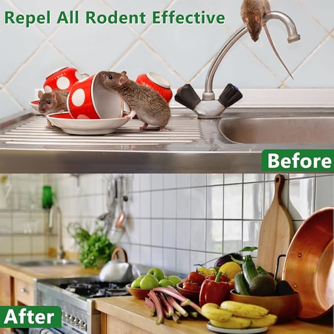 Mouse Repellent Pouches with Peppermint Oil, Rat Repellent for House, Mice Repellent Outdoor & Indoor, Environment Friendly, Keeps Mice Out Mice Deterrent for House/Car/RV/Boat/Garage/CABI, 10Pcs