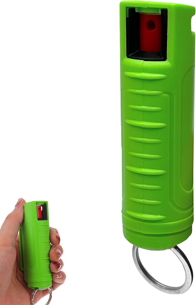 FURY Hardshell Pepper Spray - 12Ft Range, Max Strength, UV Dye Identifier, Anti-Leak & Anti-Misfire, Slidetop Trigger, Belt Clip & Key Ring, Multiple Color Options, Self-Defense Spray
