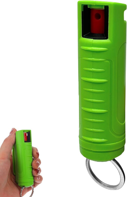 FURY Hardshell Pepper Spray - 12Ft Range, Max Strength, UV Dye Identifier, Anti-Leak & Anti-Misfire, Slidetop Trigger, Belt Clip & Key Ring, Multiple Color Options, Self-Defense Spray