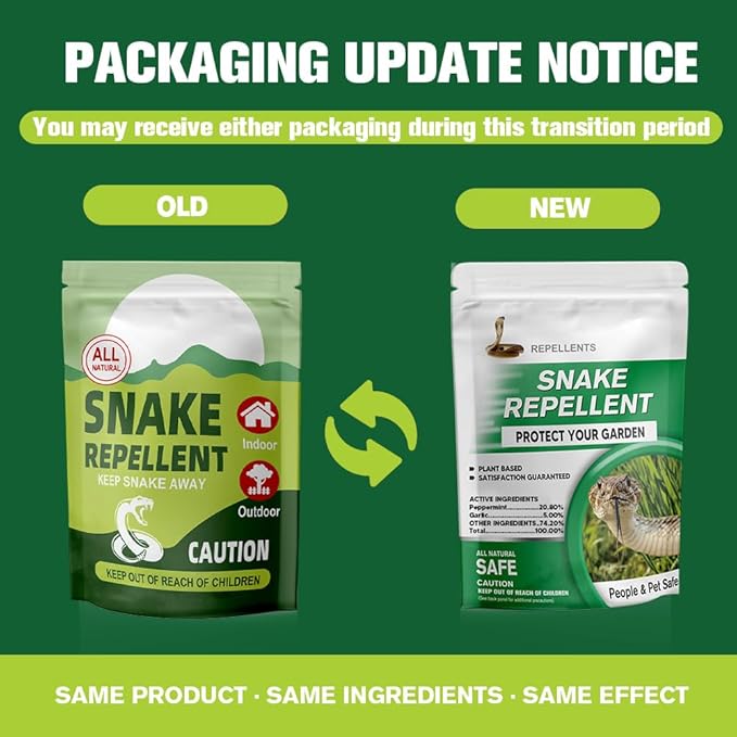 Snake Repellent for Yard, Snake Deterrent Outdoor, Snake Away Repellent for Garden/Lawn, Backyard Snake Repellent, Covers 120 Sq Ft, Lasts Up to 60 Days, 8Packs