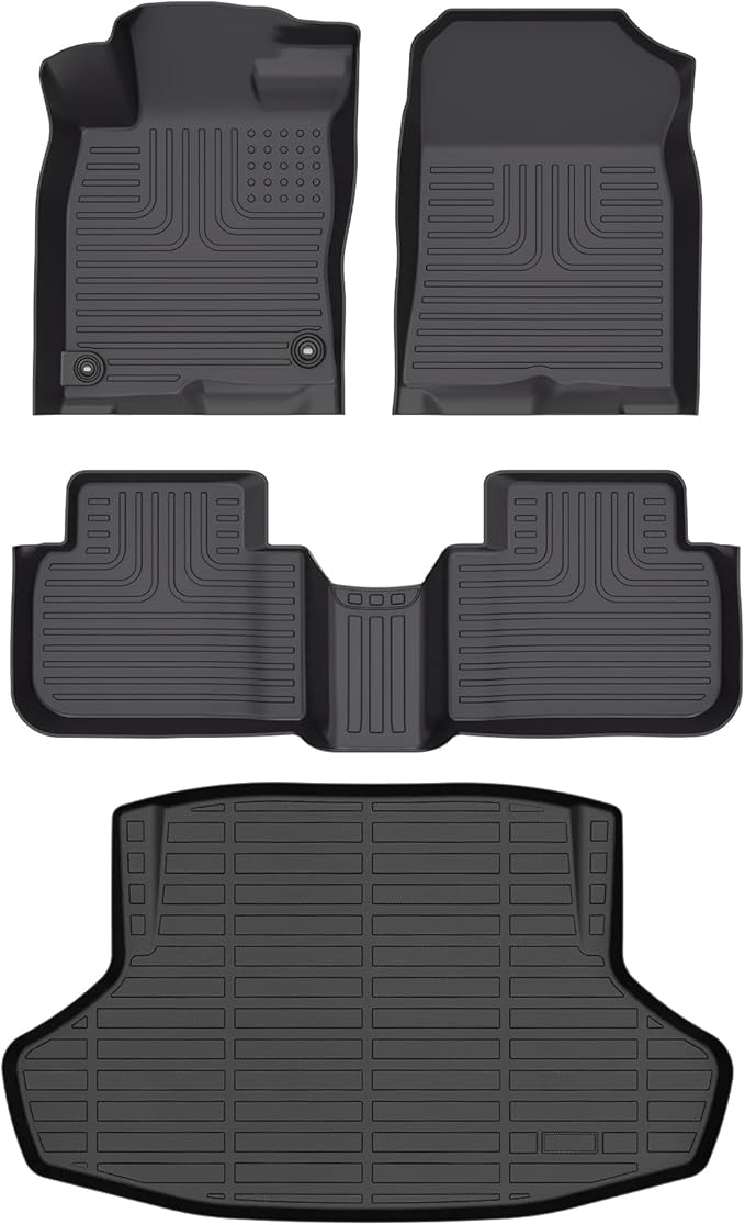 HAFIDI® Floor Mats & Cargo Liner Set Fit for 2022 2023 2024 2025 2026 Honda Civic Sedan Only (Civic Sedan Only, Not for Hatchback) All Weather TPE Car Full Set Floor Liners Custom Accessories - Black