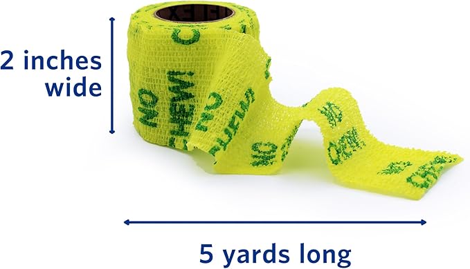 OVIK Health PetFlex No Chew – Flexible Self-Adhering Elastic Bandage for Wound Care – First Aid Wrap for Small Animals Like Dogs, Cats, and Other Pets - 2 inch, 36 Rolls