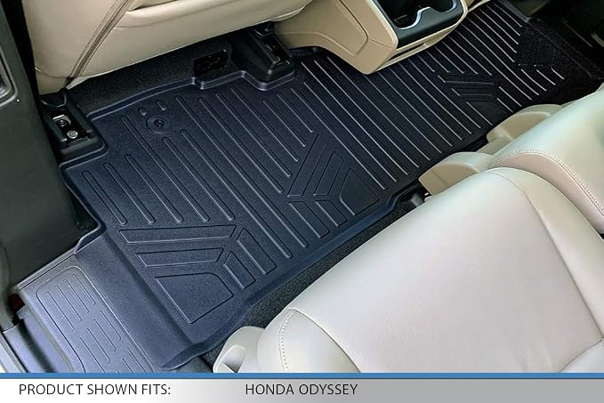 SMARTLINER Custom Fit Floor Mats 2 Row Liner Set for 2018-2025 Honda Odyssey