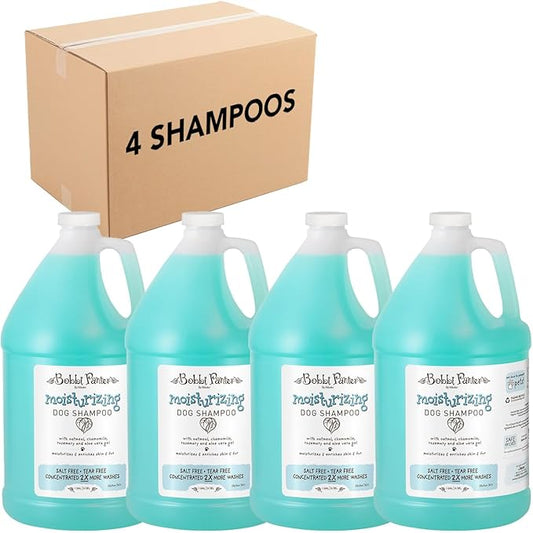 Bobbi Panter Oatmeal Dog Shampoo Aloe Vera, Chamomile & Rosemary – Moisturizing Natural Formula for Dry Skin, Tear-Free, 30:1 Concentrate, 1 Gallon (Case of 4)