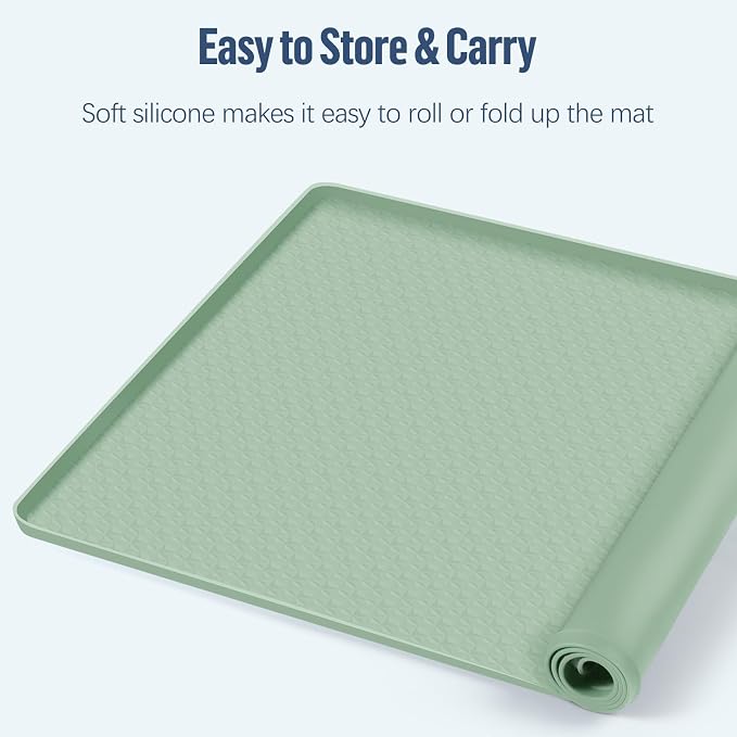 Pee Pad Holder for Dogs 51''x25.6'' Silicone Puppy Pee Pad Tray, Green | Extra Large Dog Potty Tray Leak-Proof, High Edge, No Spill Training Pads for Floor Protection, No Pee Pads