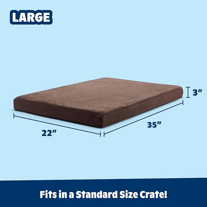 BarkBox Orthopedic Dog Bed - Large | with Memory Foam - Comfortable, Durable & Machine Washable Pet Bed - Espresso