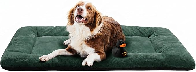 Dog Crate Pad Washable Dog Bed for Crate Large Cozy Mat 48-Inch Green | Ultra Soft Kennel Pad,Anti-Slip Bottom,Fits for Most Metal Crates,Comfortable Sleeping Pet Mat