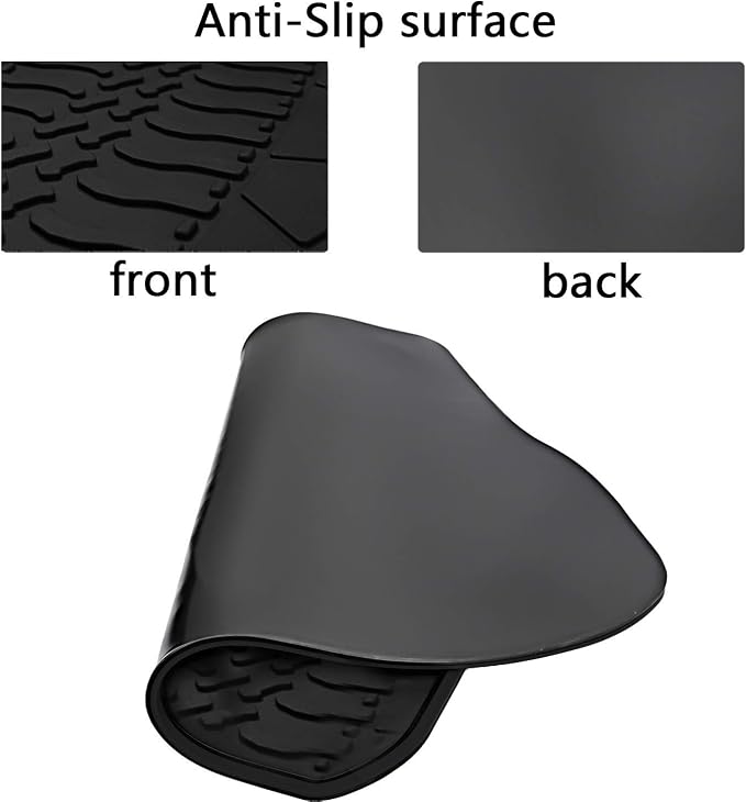 Cargo Liners Custom Fit for Jeep Wrangler JK Unlimited JKU 4 Door Sahara Rubicon 2015 2016 2017 2018 Trunk Mats Full Black Rubber All Weather with Subwoofer Heavy Duty Odorless