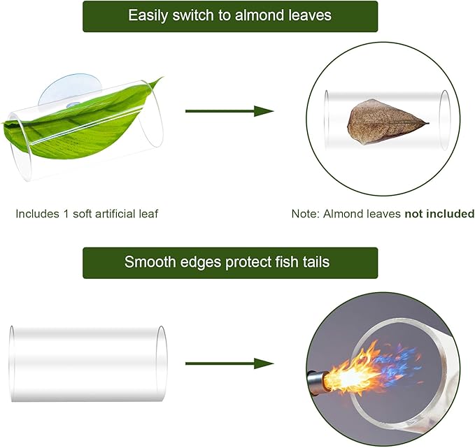 Betta Fish Hammock & Tunnel Hideout Bed Toy, Floating or Wall-Mounted Clear Acrylic Tube for Rest & Play, Betta Fish Tank Accessories with Suction Cup and Floating Ring for Aquarium Decoration