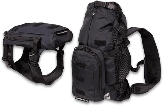 K9 Sport Sack Walk-On - X-Small, Anthracite Black - Ideal for Dogs with 9-12” Back Length - Lightweight, Packable, Backpack-Style Carrier - Includes Compatible Harness & Storage Bag