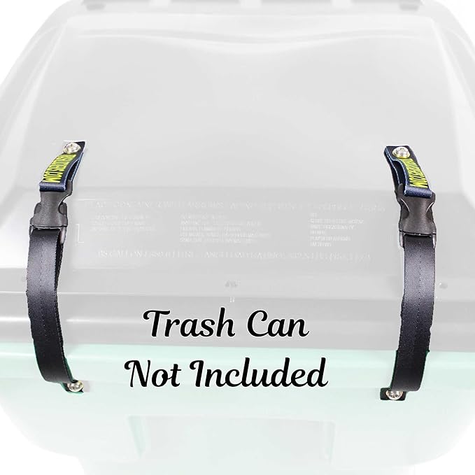 Trash Lock Original Two Strap Lid Lock, Very Secure, Deter Black Bears, Keep Raccoons, and Squirrels Out of Your Trash (Black, Original Two Strap), Patent Pending Design