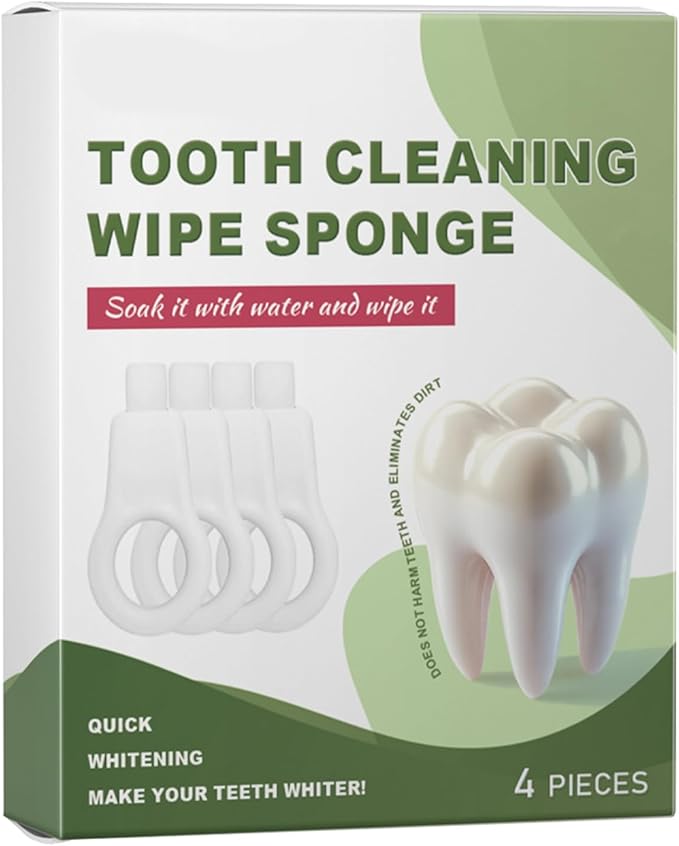 Teeth Cleaning Sponge Wipes for Adults – 4-Pack Soft dentall Wipes for Deep orall Care | disposablee Tooth Cleaners for Home, Travel, School, or Business Trips – Safe & Gentle orall Hygiene Tool