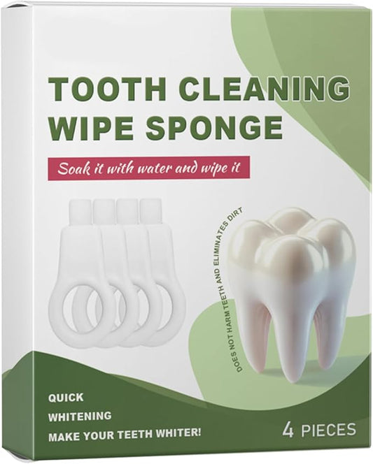 Teeth Cleaning Sponge Wipes for Adults – 4-Pack Soft dentall Wipes for Deep orall Care | disposablee Tooth Cleaners for Home, Travel, School, or Business Trips – Safe & Gentle orall Hygiene Tool