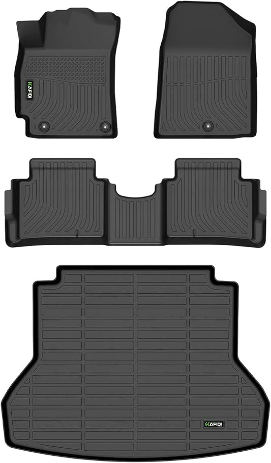 HAFIDI® Floor Mats & Cargo Liner Set Fit for 2017-2020 Hyundai Elantra (No GT Models) All Weather TPE Anti-Slip Car Full Set Floor Liners Custom Accessories - Black