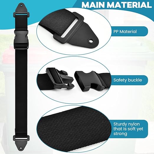Kakalote 2pcs Adjustable Black Nylon Trash Can Locks, Universal Bear Proof, Easy Installation, Animal Proof, High Compatibility