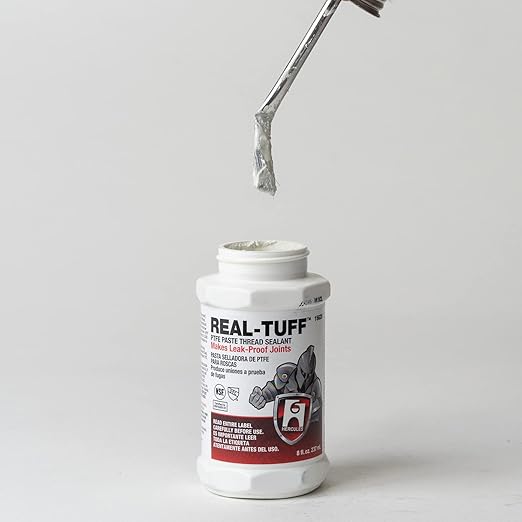Hercules 15620 Real-Tuff Heavy Duty PTFE Pipe Thread Sealant, White, 8 oz.
