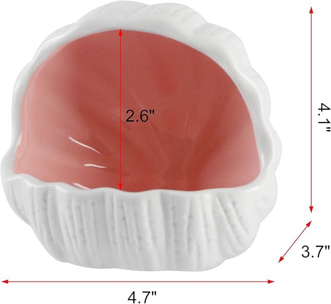 AnRui Cute Betta Fish Tank Decor Ceramic Conch Shell-Shaped House Thematic Hideout Cave for Fish Playing or Hiding Underwater World Aquarium Background Pearl Ornament, Pink