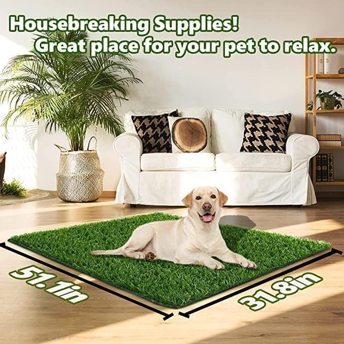 Dog Grass Pad,51.1x31.8In Fake Grass for Dogs,Artificial Grass for Dogs Potty Pee Pad Training Indoor Outdoor