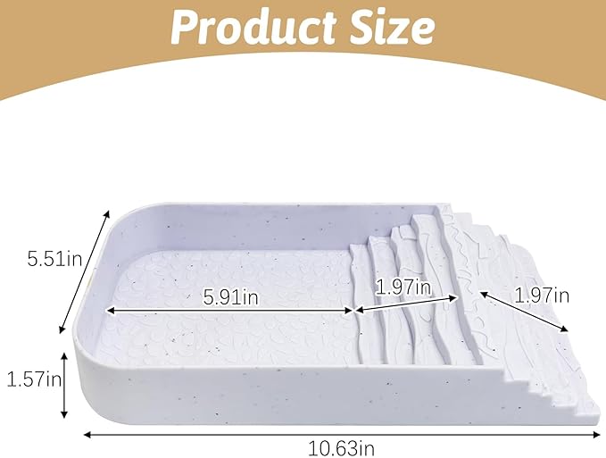 PINVNBY Reptile Bathing Pool Plastic Tortoise Food Dish with Ramp Leaf Reptile Food Dish & Water Bowl Tortoise Habitat Accessories for Frog Lizard Box Turtle (White)