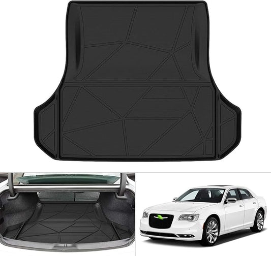 KUST Trunk Cargo Mat for 2011-2023 Dodge Charger & Chrysler 300, TPE Rubber Cargo Liner Rear Trunk Accessories All Weather Protection Raised Edge