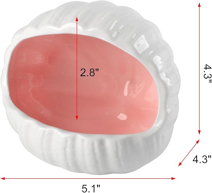 AnRui Cute Ceramic Aquarium Decorations Large Conch Shell-Shaped House Thematic Betta Fish Tank Accessory Decor Ornament Hideout Cave for Fish Playing or Hiding, Pink
