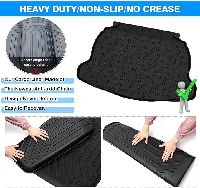 KUST Cargo Mat for Toyota Corolla Cross 2022-2025 2026 (Only Fits NO JBL Subwoofer in Cargo Area)(Not for Corolla) Rear Trunk Mat Cargo Liner All Weather Protection TPE Rubber Black
