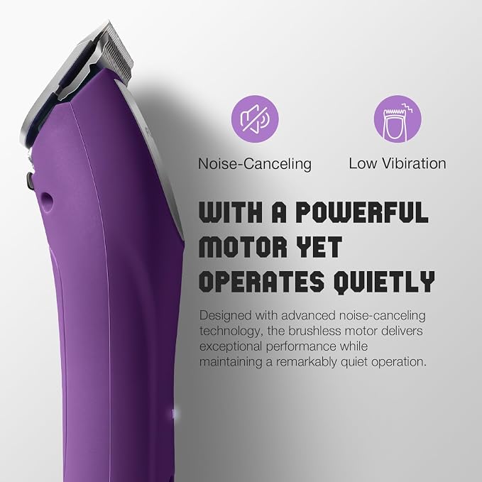 Professional Dog Grooming Clippers 2-Speed Detachable Blade 10# | Metal Guide Combs Kit for Thick Curly Coats Horse Animal Breeds Cats Low Noise Cordless Heavy Duty Pet Hair Trimmer Bluewave
