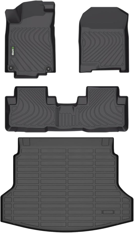 HAFIDI® Floor Mats & Cargo Liner Set Fit for 2012-2016 Honda CRV Touring All Weather Protection TPE Anti-Slip Automotive Full Set Floor Liners Custom Accessories - Black