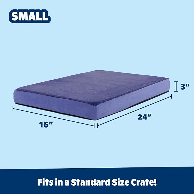 BarkBox Orthopedic Dog Bed - Small | with Memory Foam - Comfortable, Durable & Machine Washable Pet Bed - Navy