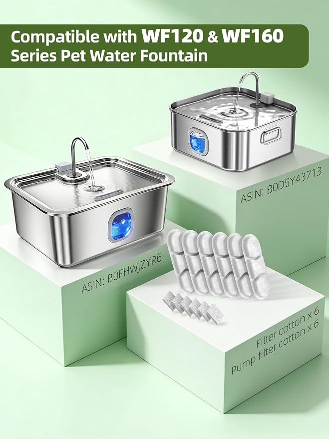 Dog Water Fountain Stainless Steel, 12L/16L Large Pet Water Fountain for Dogs, Dog Water Bowl Dispenser with Water Level Window & LED Light, Super Quiet for S-L Dogs and Multi-Pet (Filters)