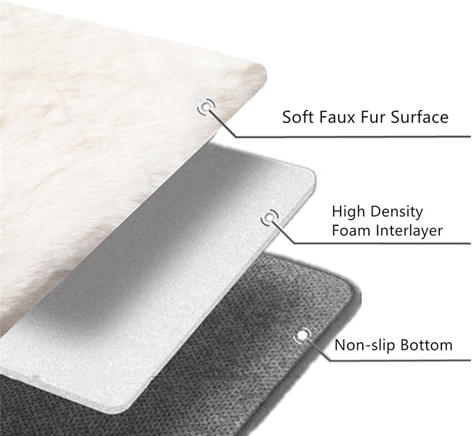 SHENGOCASE 2-Pack 18" x 18" Faux Rabbit Fur Cat Condo Replacement Cushion. Cat Dog Bed Cushion Pad for Window Perch Cat Tree Tower Carrier Cage Crate Kennel Furniture